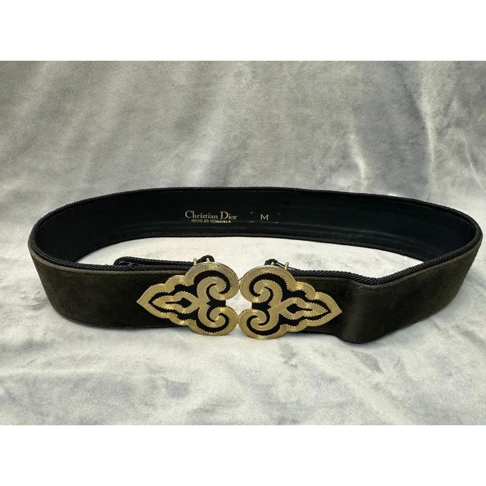 Authentiс Vintage Christian Dior Belt‎ Gold Ornate Baroque Buckle 70-80s